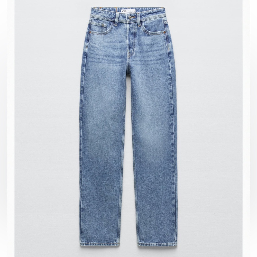 Zara High Rise Straight Jeans